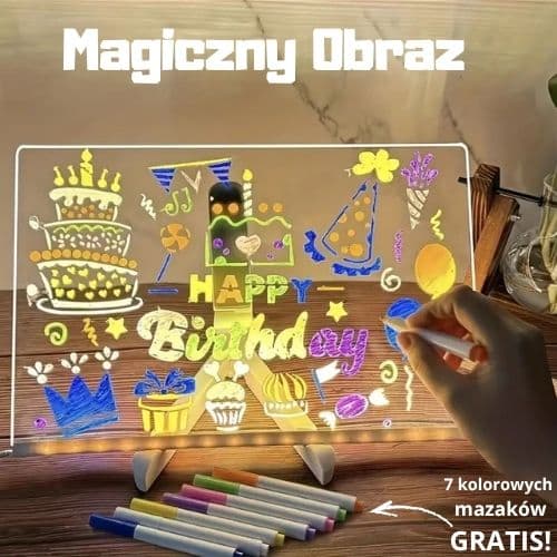 Magiczny Obraz - Podświetlana Tablica + Markery GRATIS!